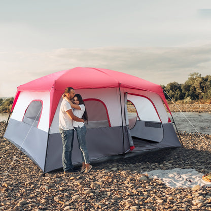Red And White Camping Tent 430x430x210cm A&S Collection