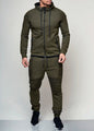 Suit Foreign trade cross-border men's leisure sports long sleeve suit pure color cardigan hoodie pants two pieces A&S Collection