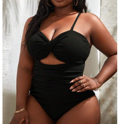 Women's Plus Size One-piece Bikini Solid Color Breathable Swimsuit CJ