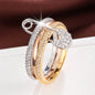 Stylish tri-color ring: versatile split design, featuring micro-set zircon for a unique, fashionable look A&S Collection