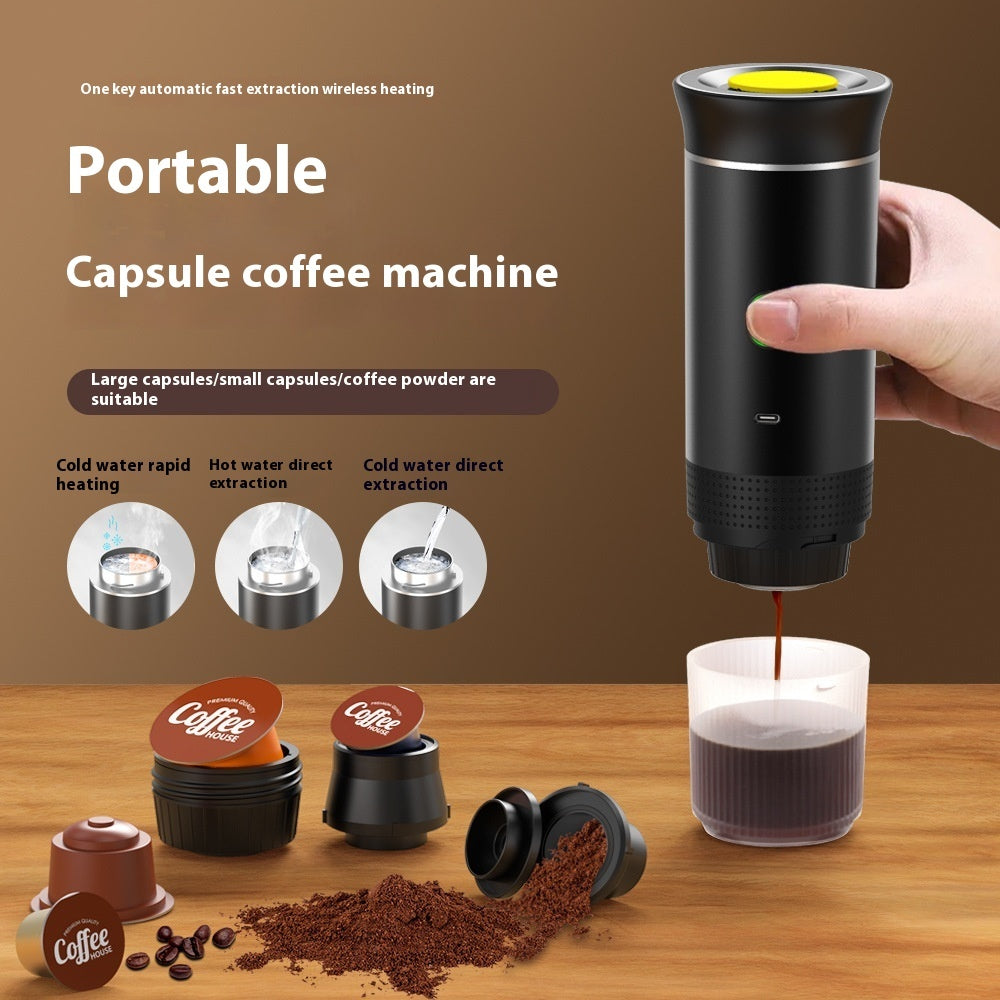 Portable Capsule Coffee Machine Electric Small Wireless Heating Kitchen Gadgets A&S Collection