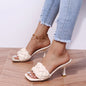 Sexy high-heeled woven sandals in European and American styles, comfortable in large sizes. A&S Collection