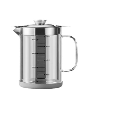 Household Kitchen Lard Jar: Glass Oil Filter Pot with Net - Premium Oil Leakage Prevention A&S Collection