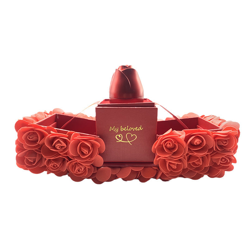 Valentines Day Gift Soap Rose Gift Box Crystal Pendant Necklace Eternal Flower Jewelry Box Set Wedding Birthday Gift For Girlfriend A&S Collection