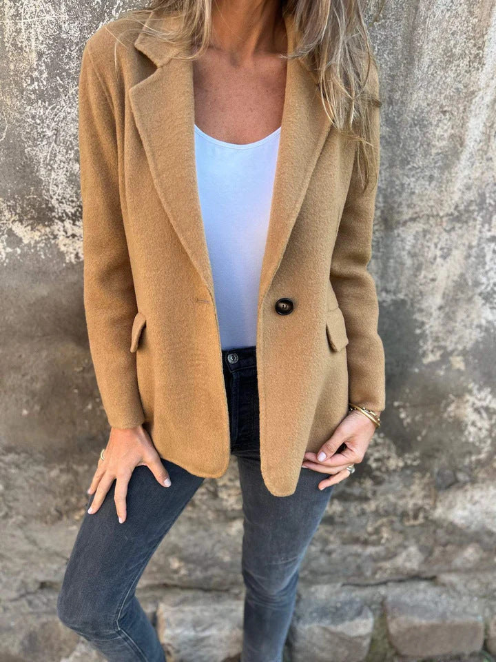 Ins Button Lapel Short Blazer Winter Fashion Commuter Jacket Outwear Women's Clothing A&S Collection