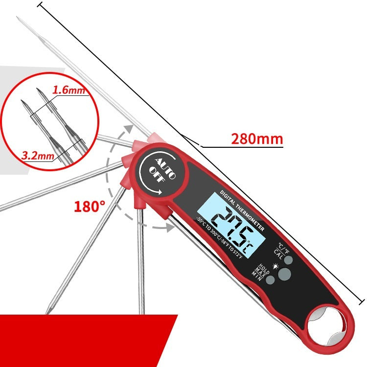 Folding Kitchen Food Thermometer - Accurate Grill & Cooking Tool for Perfect Meals A&S Collection