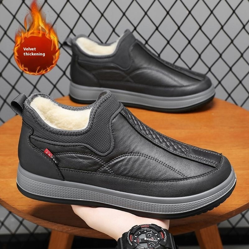 Winter Warm Fleece Snow Boots Round-toed Platform Ankle Boot Fashion Simple Non-slip Flat Cotton Shoes Men A&S Collection