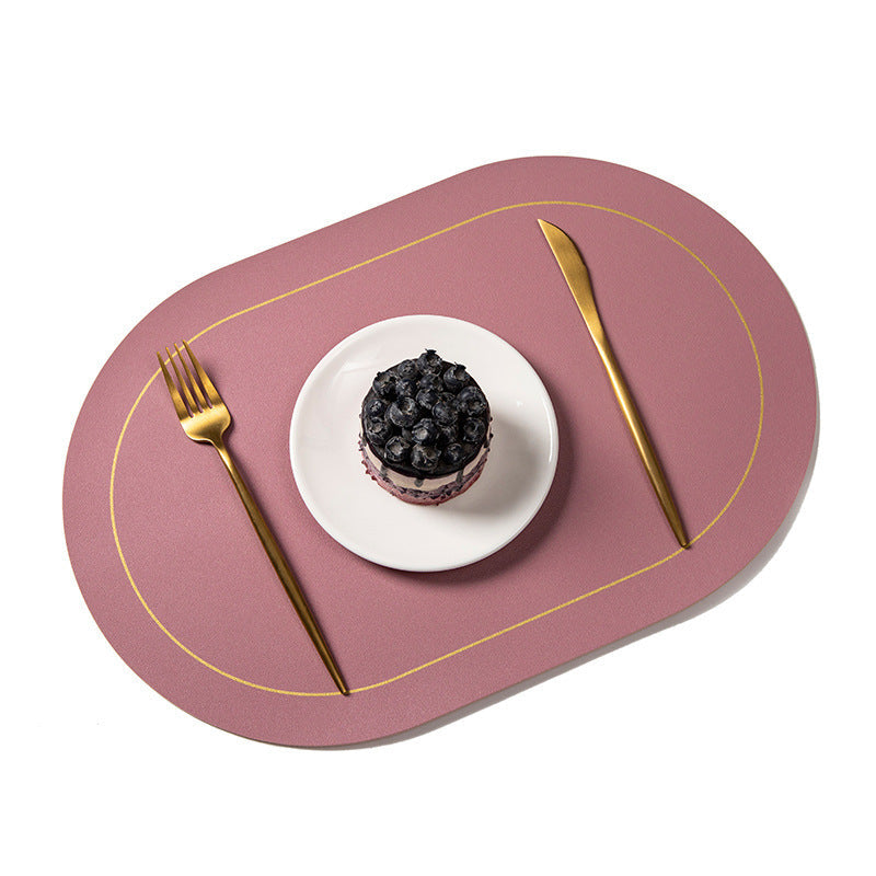 Elegant Double-sided Leather Mat: Thickened, Anti-Skid, and Heat-Resistant - Perfect for Protecting Your Table and Enhancing Dining Experiences A&S Collection