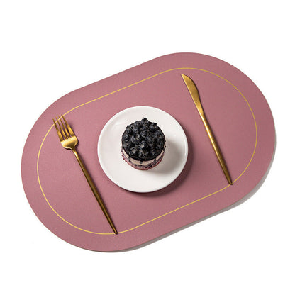 Elegant Double-sided Leather Mat: Thickened, Anti-Skid, and Heat-Resistant - Perfect for Protecting Your Table and Enhancing Dining Experiences A&S Collection
