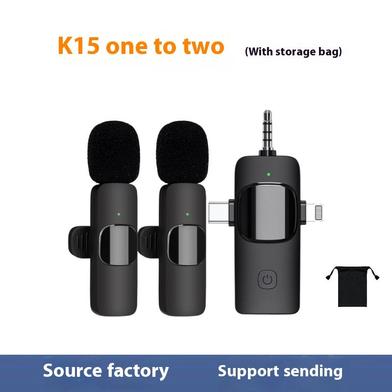 Wireless Collar Clip Microphone - 3-in-1 Design with Multi-Connector & 35-Hole Superior Sound Quality CJ