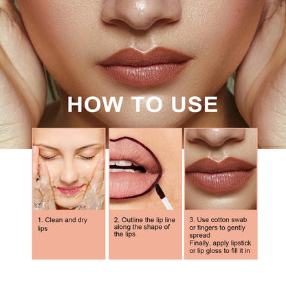 Lip Liner Pen Dark Brown Waterproof Long Lasting Plump Soft Lip Gloss Makeup Cosmetics A&S Collection
