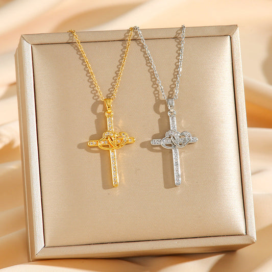 **Elegant double-ring heart necklace—perfect for love-filled occasions.** CJ