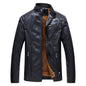 Men's new winter cashmere thick warm leather jacket PU leather jacket A&S Collection