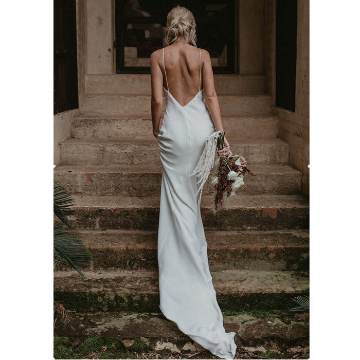 Little White Evening Gown With Train Brigade Shot Long Dress A&S Collection