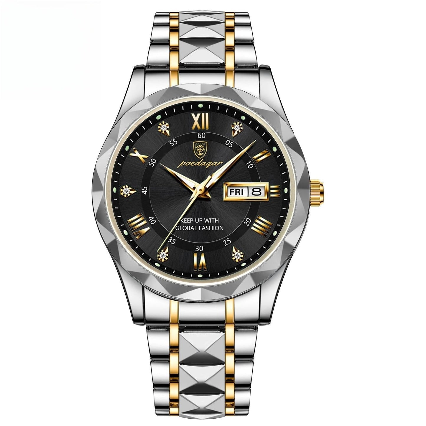 Men's Waterproof Double Calendar Luminous Quartz Watch A&S Collection