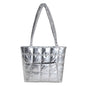 Plaid cloud tote: large, chic commuter bag. A&S Collection