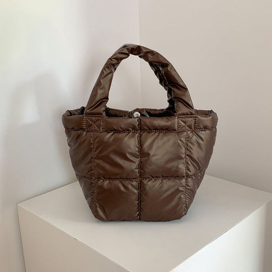 PU soft puffer bag for women: large capacity, autumn/winter, new commuter handbag, padded cloud design. A&S Collection