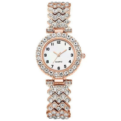 Luxury Silver Strap Watch Set: Fashion Jewelry 2pcs for Women – Elegant Quartz Wristwatch and Alloy Bracelet Gift Set A&S Collection