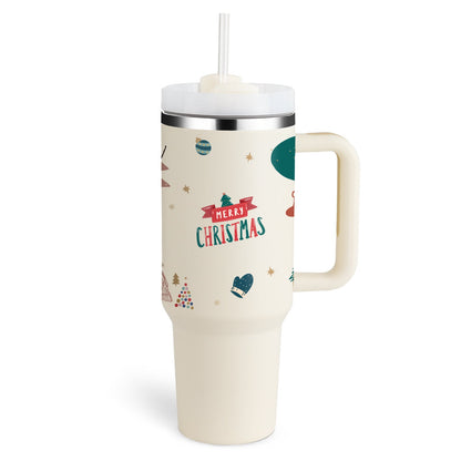 40 Oz Tumbler With Handle Straw Insulated, Stainless Steel Spill Proof Vacuum Coffee Cup Tumbler With Lid Tapered Mug Gifts For Valentine Lover Suitable For Car Gym Office Travel A&S Collection