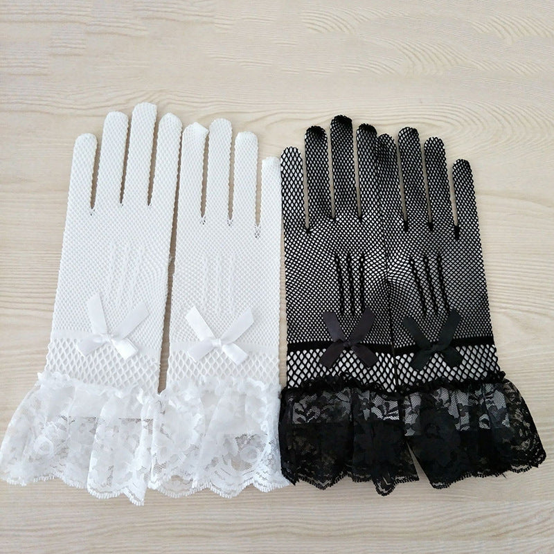1 pair Knitted stretch mesh gloves A&S Collection