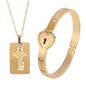 Special Day titanium steel love lock set: matching projection lock bracelet and key necklace for lovers A&S Collection