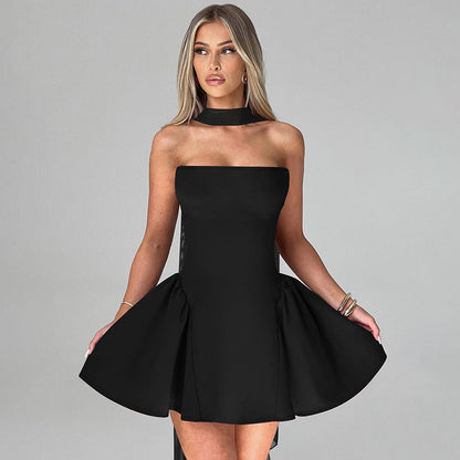 Sexy Tube Top Dress With Back Zipper Design Ins Fashion Short Dress For Party Clothing Women A&S Collection