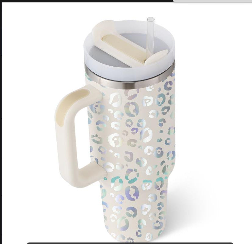 40 Oz Tumbler With Handle Straw Insulated, Stainless Steel Spill Proof Vacuum Coffee Cup Tumbler With Lid Tapered Mug Gifts For Valentine Lover Suitable For Car Gym Office Travel A&S Collection