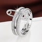 Stylish tri-color ring: versatile split design, featuring micro-set zircon for a unique, fashionable look A&S Collection