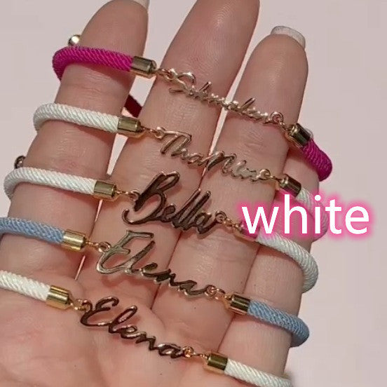 Personalized Colorful Rope Chain Custom Name Bracelet Personalized Adjustable Name Jewelry For Girls A&S Collection