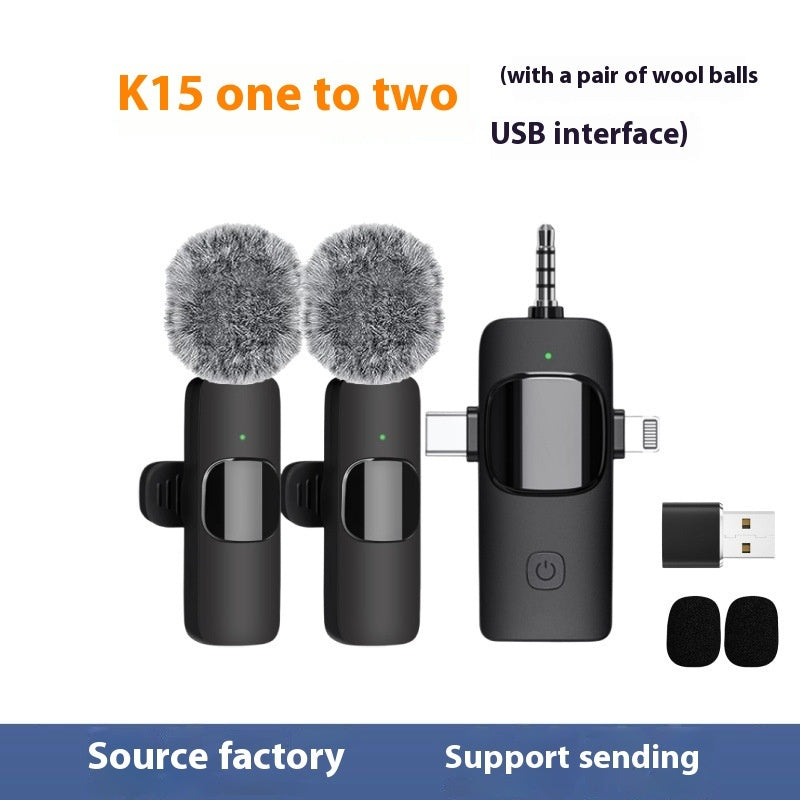 Wireless Collar Clip Microphone - 3-in-1 Design with Multi-Connector & 35-Hole Superior Sound Quality CJ