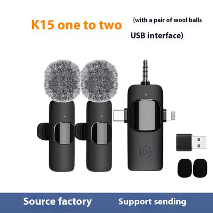 Wireless Collar Clip Microphone - 3-in-1 Design with Multi-Connector & 35-Hole Superior Sound Quality CJ