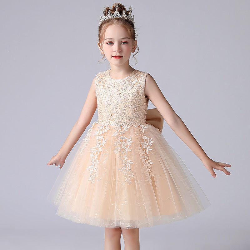 Elegant white lace dress with floral embroidery, perfect for special occasions A&S Collection