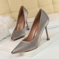 Shine with Elegance: Metallic Satin Stiletto Heels for Every Occasion CJ