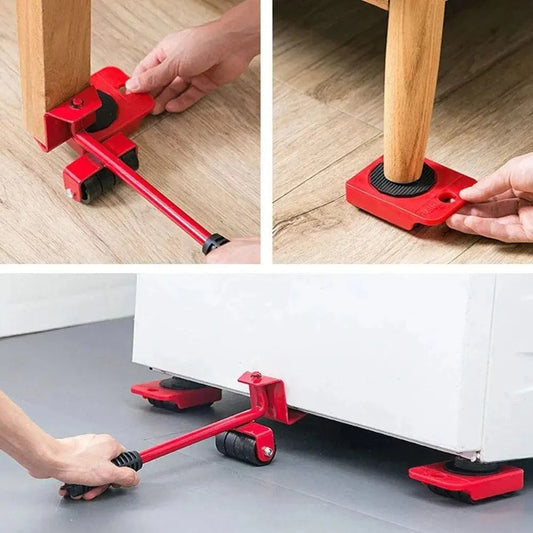 15PCS Furniture Moving Transport Roller Set Removal Lifting Moving Tool Set Wheel Bar Mover Moving Heavy Stuffs Device Hand Tool A&S Collection