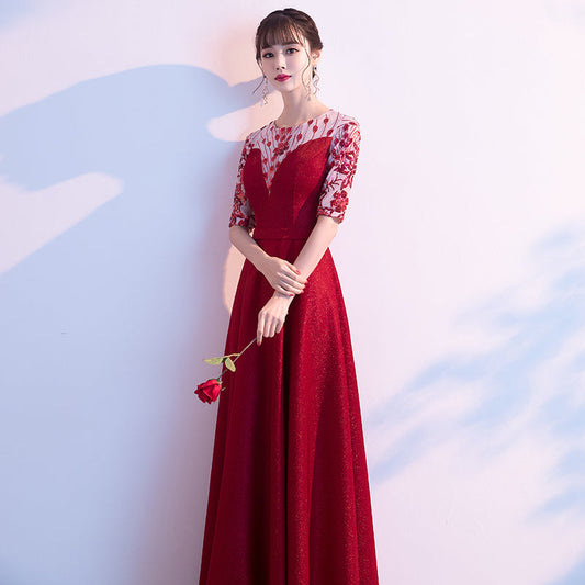 Elegant Red Evening Show Dress: Stunning Design for Ladies, Perfect for Formal Events and Captivating Stage Performances CJ