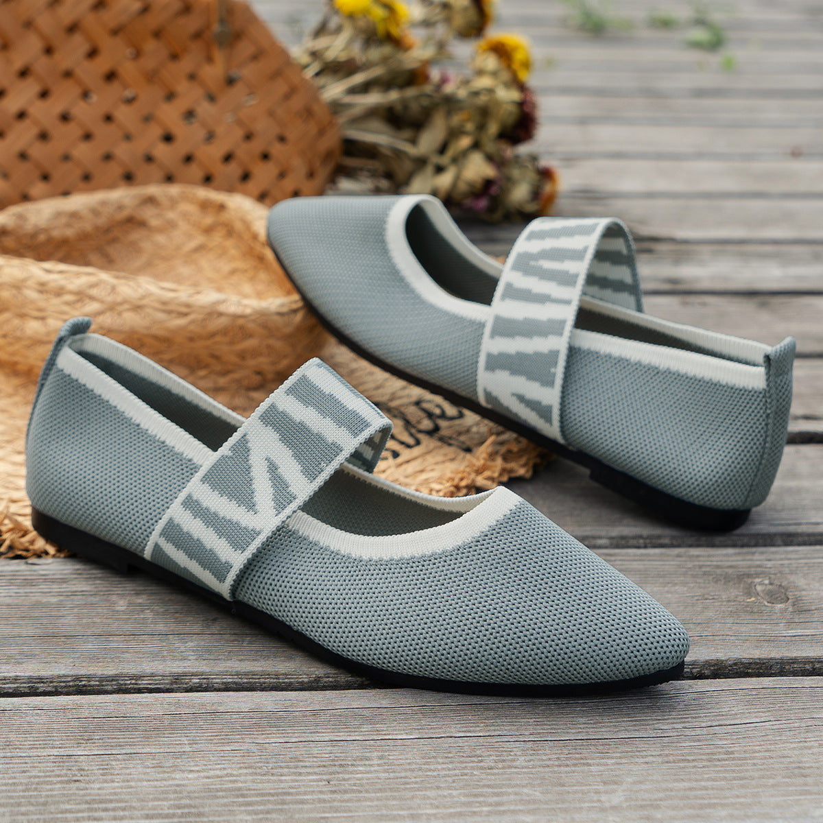 Striped Flats Shoes Fashion Casual Pointed Toe Loafers Lazy Shoes For Women A&S Collection
