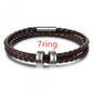 Personalized Mens Braided Genuine Leather Bracelet Stainless Steel Custom Beads Name Charm Bracelet For Men With Family Names A&S Collection