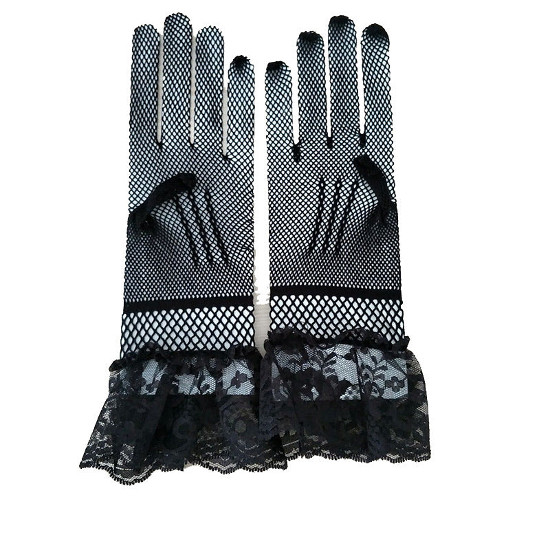 1 pair Knitted stretch mesh gloves A&S Collection