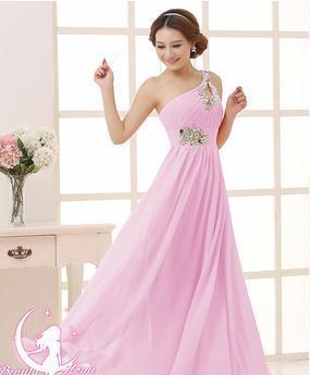 Evening dress one-shoulder dinner banquet long banquet A&S Collection