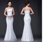 Long dress fuchsia and white lace trailing sexy bride wedding dress A&S Collection