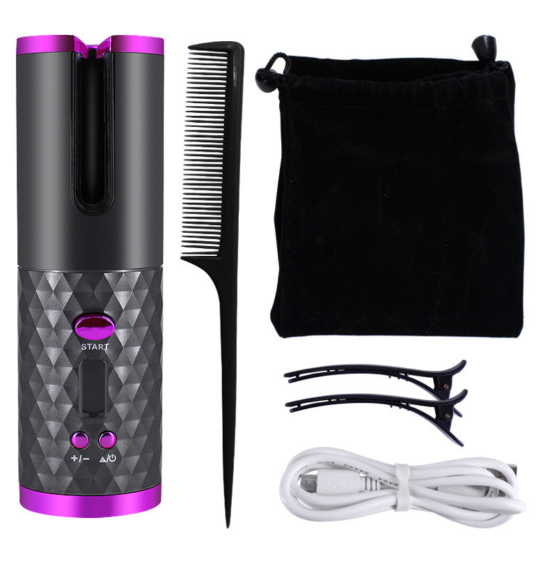 Rechargeable Automatic Hair Curler Women Portable Hair Curling Iron LCD Display Ceramic Curly Rotating Curling Wave Styer CJ