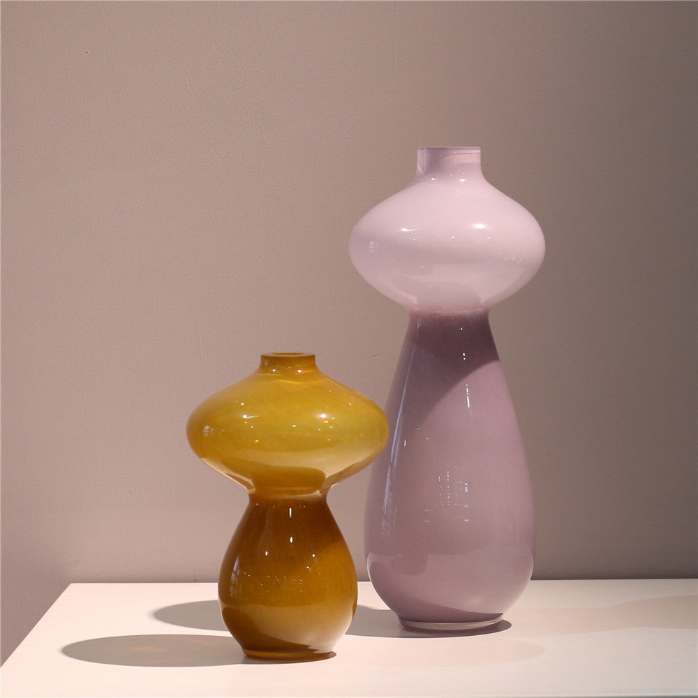 Elegant caramel glass vases—sophistication for any space. CJ