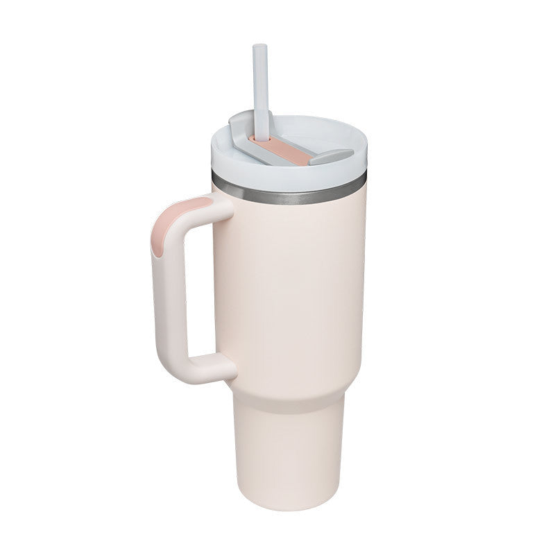 40 Oz Tumbler With Handle Straw Insulated, Stainless Steel Spill Proof Vacuum Coffee Cup Tumbler With Lid Tapered Mug Gifts For Valentine Lover Suitable For Car Gym Office Travel A&S Collection