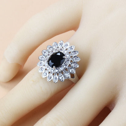 Garnet Cubic Zirconia Earrings Pendant Necklace Bracelet Ring Gift 4 PCs Set A&S Collection