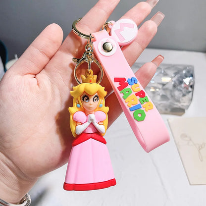 Game Super Mario Bros Keychain Anime Figure Car Decoration Backpack Pendant Accessories Kids Toy Christmas Birthday Gifts