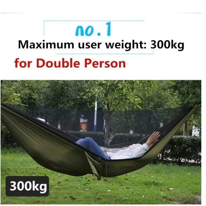 2 Person Outdoor Camping Hammock with Mosquito Net Portable Comfortable Sleeping Tent Hammock Outdoor Furniture Bed