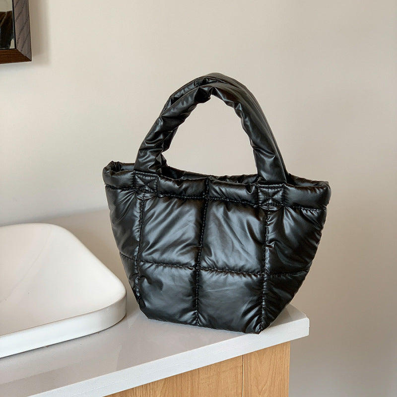PU soft puffer bag for women: large capacity, autumn/winter, new commuter handbag, padded cloud design. A&S Collection