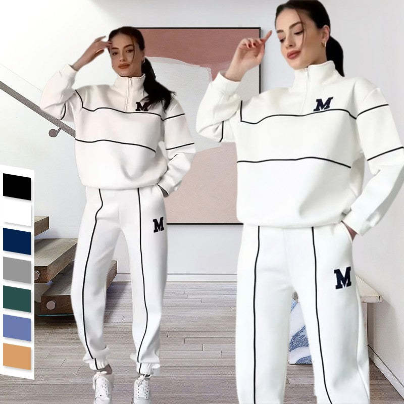 Womens 2 Piece Outfits Lounge Hoodless Pullover Sweatshirt Sweatsuit Sets Sweatshirt Baggy Fashion Sweatpants With Pockets A&S Collection