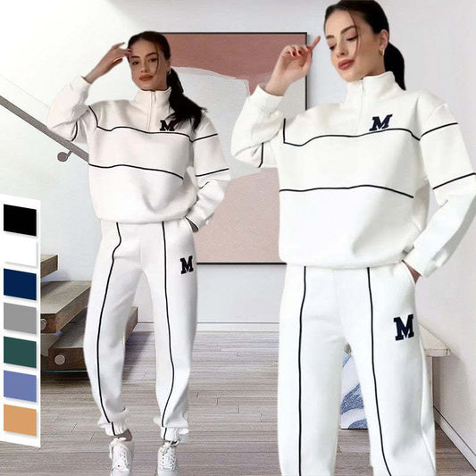 Womens 2 Piece Outfits Lounge Hoodless Pullover Sweatshirt Sweatsuit Sets Sweatshirt Baggy Fashion Sweatpants With Pockets A&S Collection