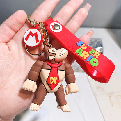 Game Super Mario Bros Keychain Anime Figure Car Decoration Backpack Pendant Accessories Kids Toy Christmas Birthday Gifts